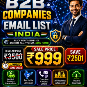 B2B Companies Email List India Updated 2026