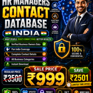 HR Managers Contact Database India Updated 2026
