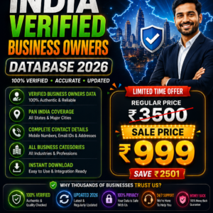 India Verified Business Owners Database Updated 2026