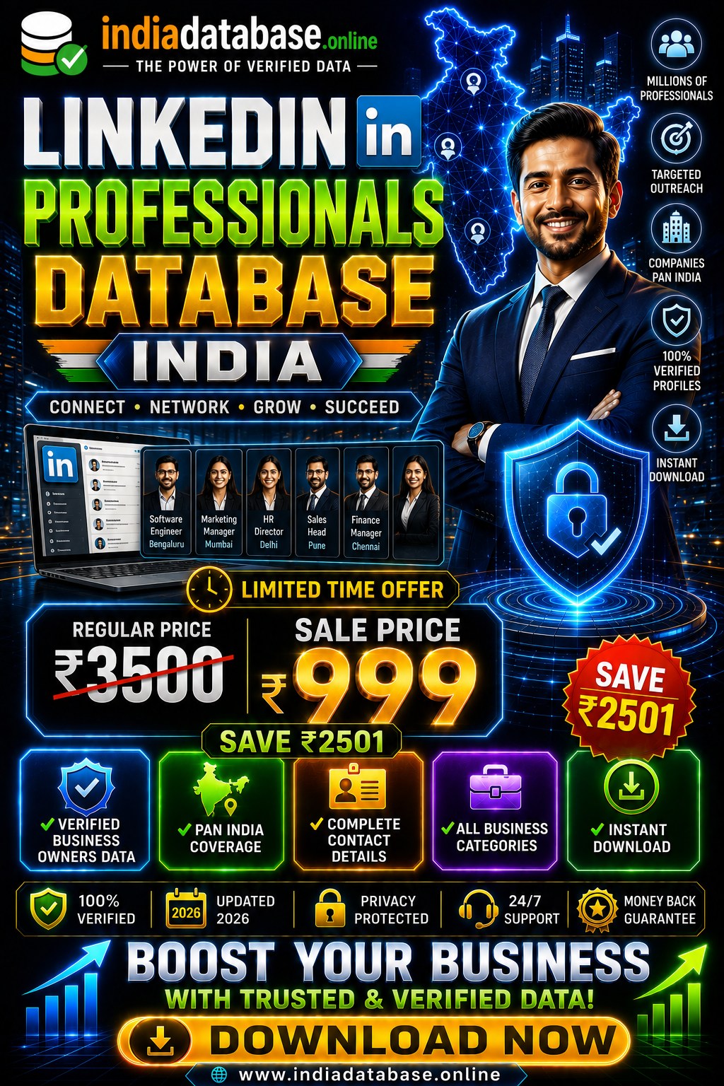 LinkedIn Professionals Database India Updated 2026