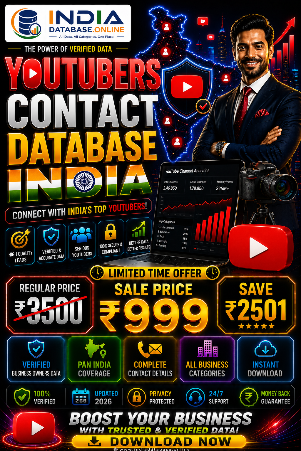 YouTubers Contact Database India Updated 2026